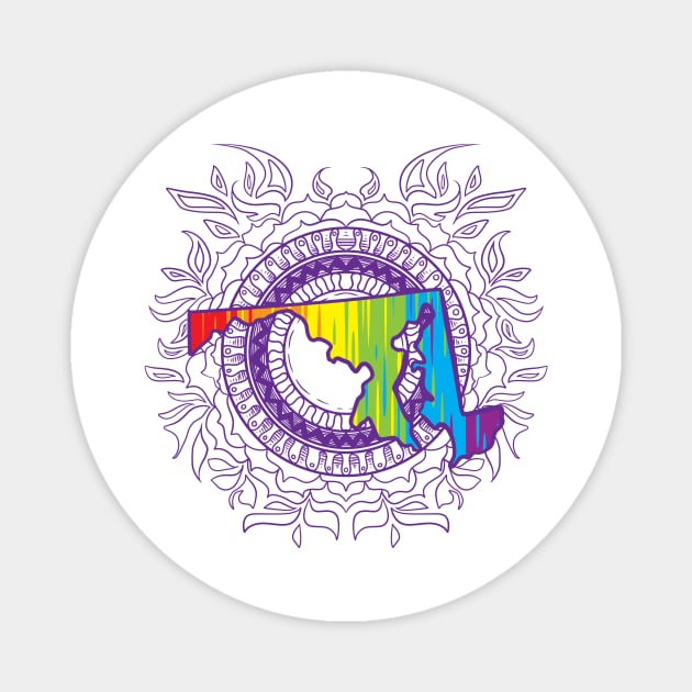 Maryland Mandala Pride Magnet by Manfish Inc.